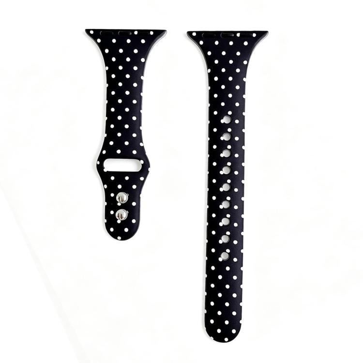 Slim Dual-Stud Buckle Dots Printed Silicone Watch Band, For Apple Watch 46mm / 49mm / 45mm / 44mm, For Apple Watch 42mm / 41mm / 40mm / 38mm