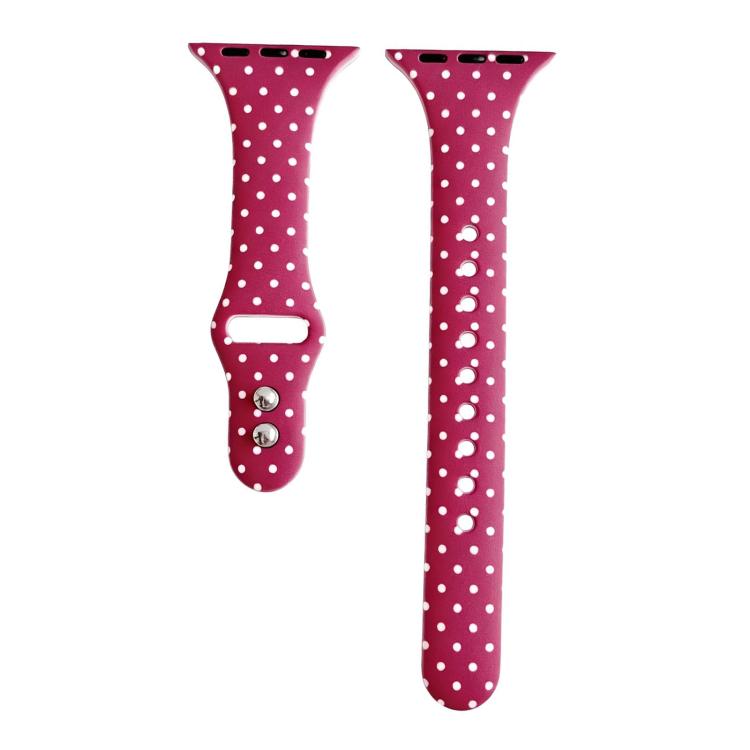 Slim Dual-Stud Buckle Dots Printed Silicone Watch Band, For Apple Watch 46mm / 49mm / 45mm / 44mm, For Apple Watch 42mm / 41mm / 40mm / 38mm