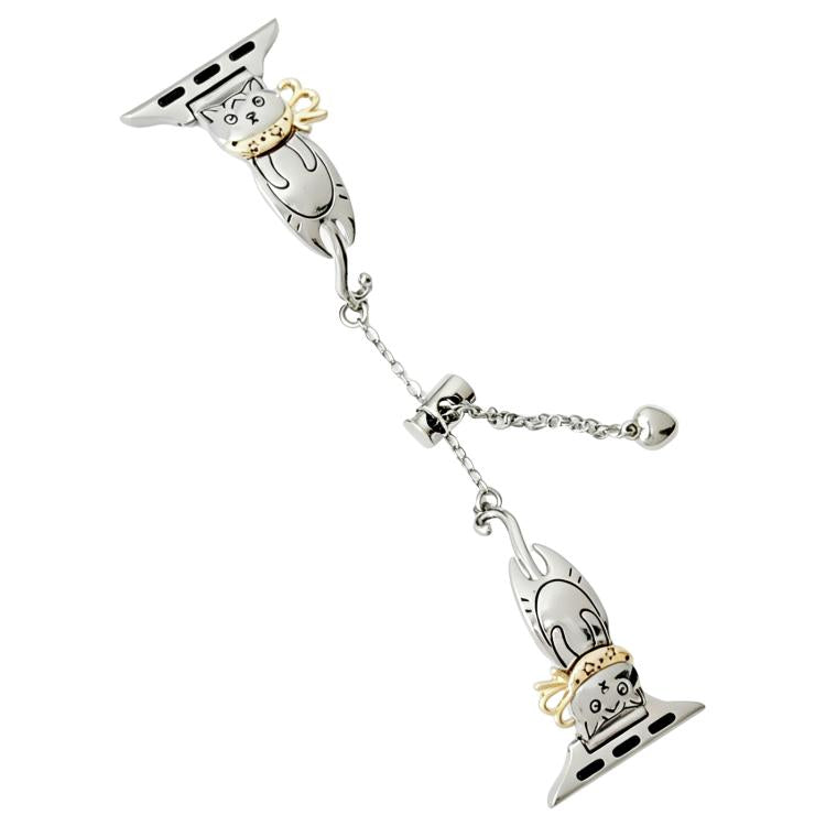 Line Cat Chain Bracelet Metal Watch Band, For Apple Watch 46mm / 49mm / 45mm / 44mm, For Apple Watch 42mm / 41mm / 40mm / 38mm