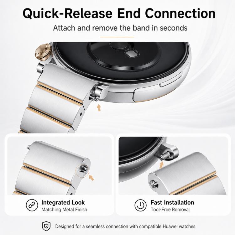 One-Bead Butterfly Clasp Sliding Quick Release Stainless Steel Watch Band, 18mm
