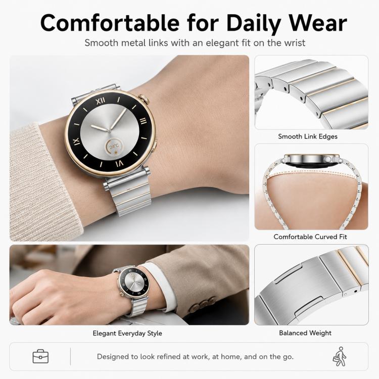 One-Bead Butterfly Clasp Sliding Quick Release Stainless Steel Watch Band, 18mm