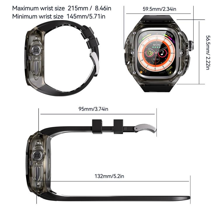 RedPepper CD Crystal Metal Case Integrated Steel Watch Band, For Apple Watch Ultra 3 / 2 / 1 49mm
