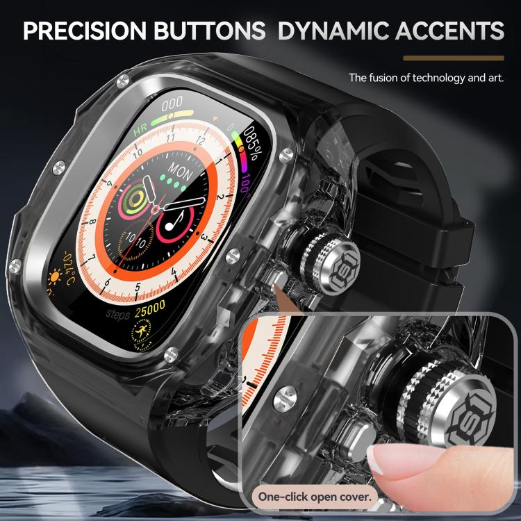 RedPepper CD Crystal Metal Case Integrated Steel Watch Band, For Apple Watch Ultra 3 / 2 / 1 49mm