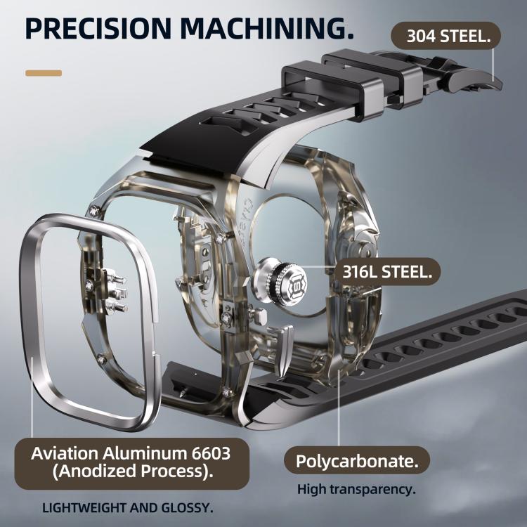RedPepper CD Crystal Metal Case Integrated Steel Watch Band, For Apple Watch Ultra 3 / 2 / 1 49mm