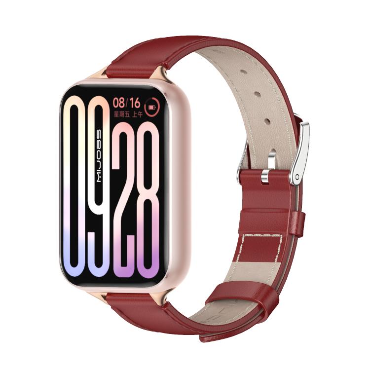 MIJOBS Top Grain Cowhide Watch Band, For Xiaomi Band 10 Pro / Redmi Watch 6 / 5