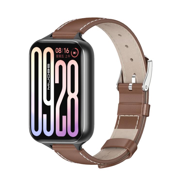 MIJOBS Top Grain Cowhide Watch Band, For Xiaomi Band 10 Pro / Redmi Watch 6 / 5