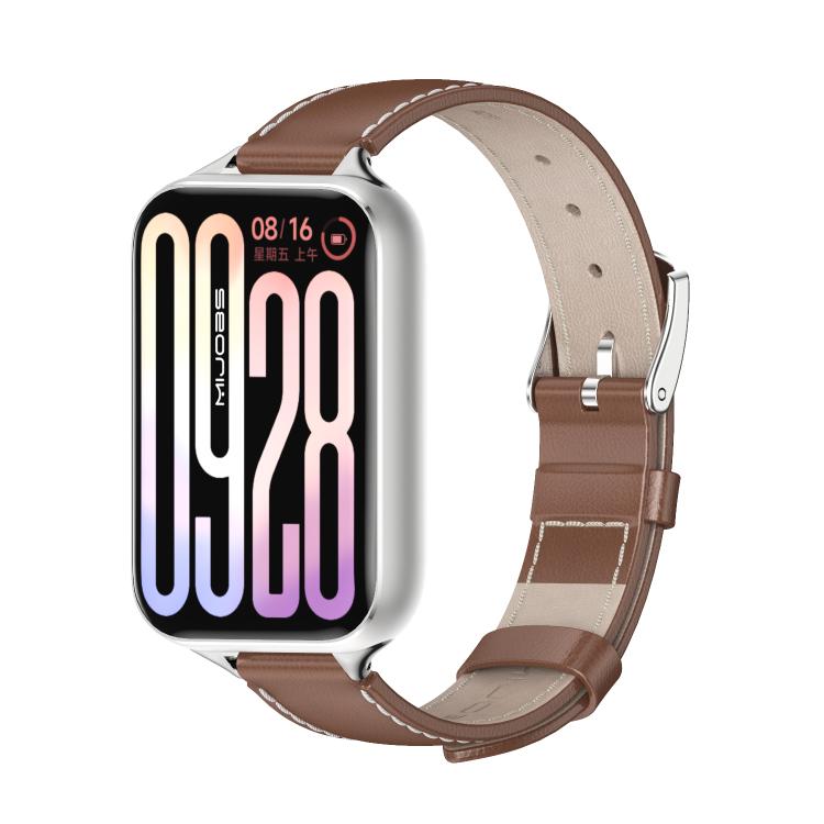 MIJOBS Top Grain Cowhide Watch Band, For Xiaomi Band 10 Pro / Redmi Watch 6 / 5