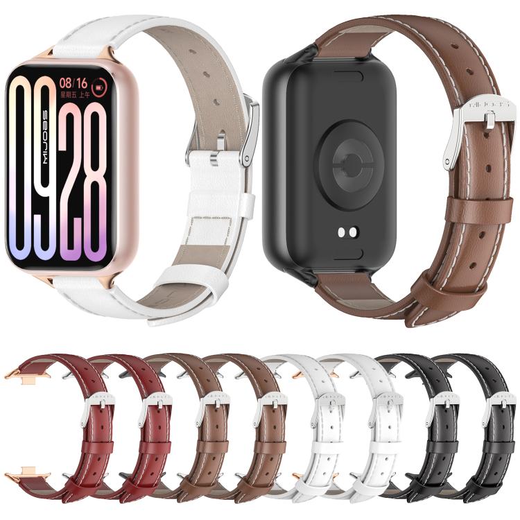 MIJOBS Top Grain Cowhide Watch Band, For Xiaomi Band 10 Pro / Redmi Watch 6 / 5