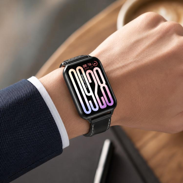 MIJOBS Top Grain Cowhide Watch Band, For Xiaomi Band 10 Pro / Redmi Watch 6 / 5