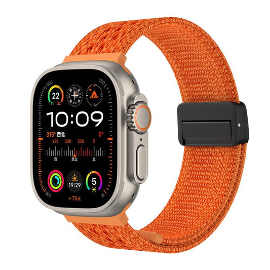 Knitted Nylon Braided Magnetic Buckle Watch Band, For Apple Watch 46mm / 49mm / 45mm / 44mm, For Apple Watch 42mm / 41mm / 40mm / 38mm