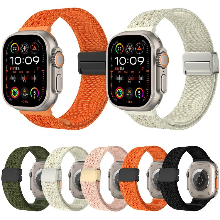 Knitted Nylon Braided Magnetic Buckle Watch Band, For Apple Watch 46mm / 49mm / 45mm / 44mm, For Apple Watch 42mm / 41mm / 40mm / 38mm