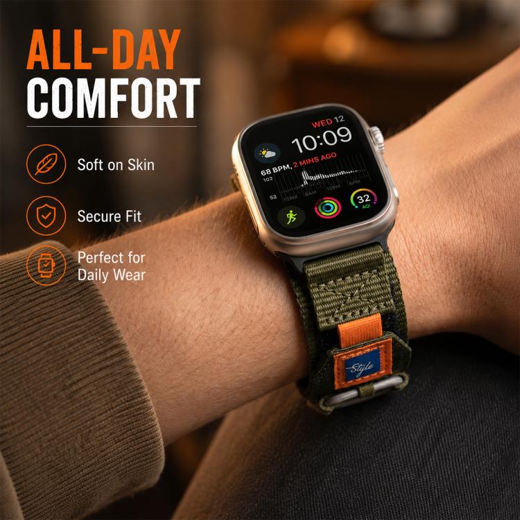 xDfind Sport Nylon Hook And Loop Fastener Watch Band, For Apple Watch 42 / 44 / 45 / 46 / 49mm, For Apple Watch 38 / 40 / 41 / S11 42mm
