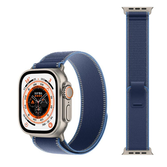 xDfind Adjustable Hook And Loop Fastener Reflective Nylon Loop Watch Band, For Apple Watch 42 / 44 / 45 / 46 / 49mm, For Apple Watch 38 / 40 / 41 / S11 42mm