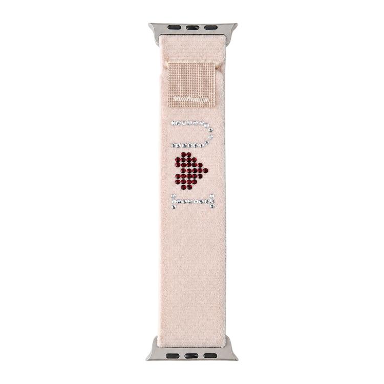 xDfind Rhinestone Hook And Loop Fastener Nylon Loop Watch Band, For Apple Watch 42 / 44 / 45 / 46 / 49mm, For Apple Watch 38 / 40 / 41 / S11 42mm