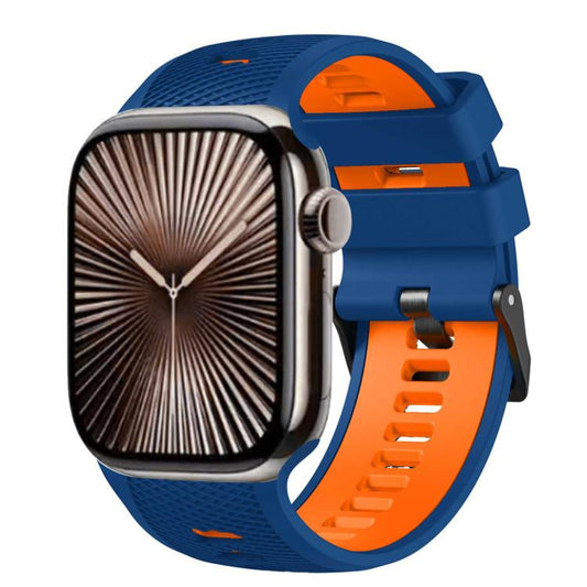 Mesh Textured Two Color Silicone Watch Band, For Apple Watch 46mm / 49mm / 45mm / 44mm