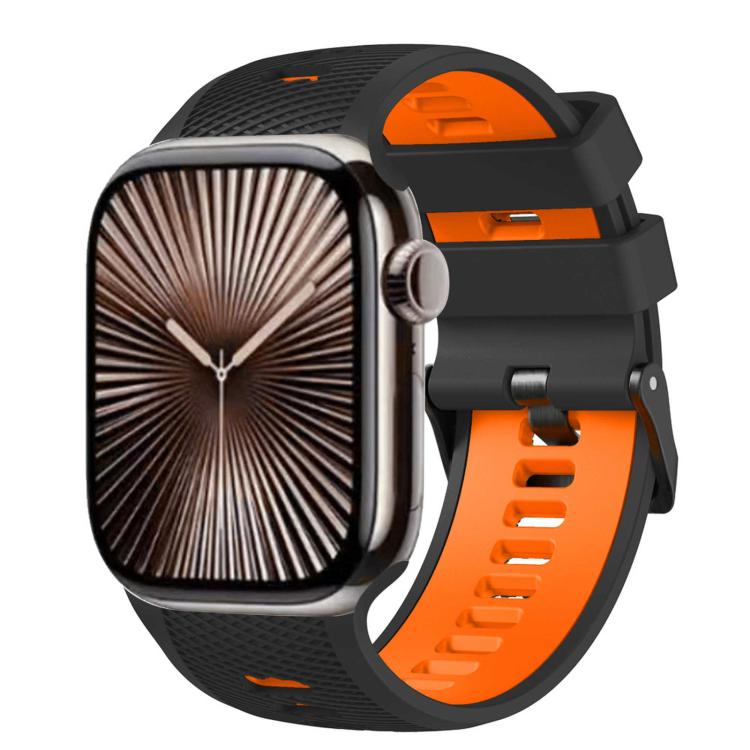 Mesh Textured Two Color Silicone Watch Band, For Apple Watch 46mm / 49mm / 45mm / 44mm