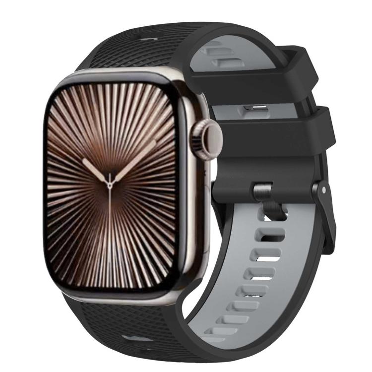Mesh Textured Two Color Silicone Watch Band, For Apple Watch 46mm / 49mm / 45mm / 44mm