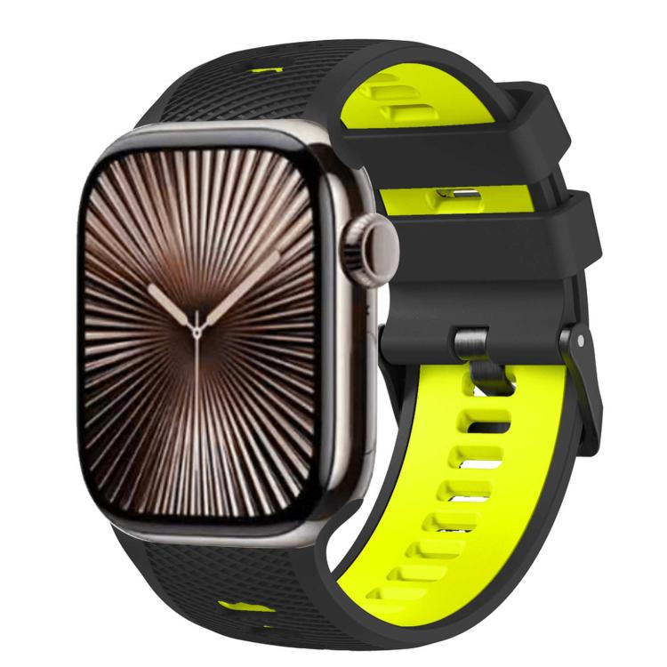 Mesh Textured Two Color Silicone Watch Band, For Apple Watch 46mm / 49mm / 45mm / 44mm