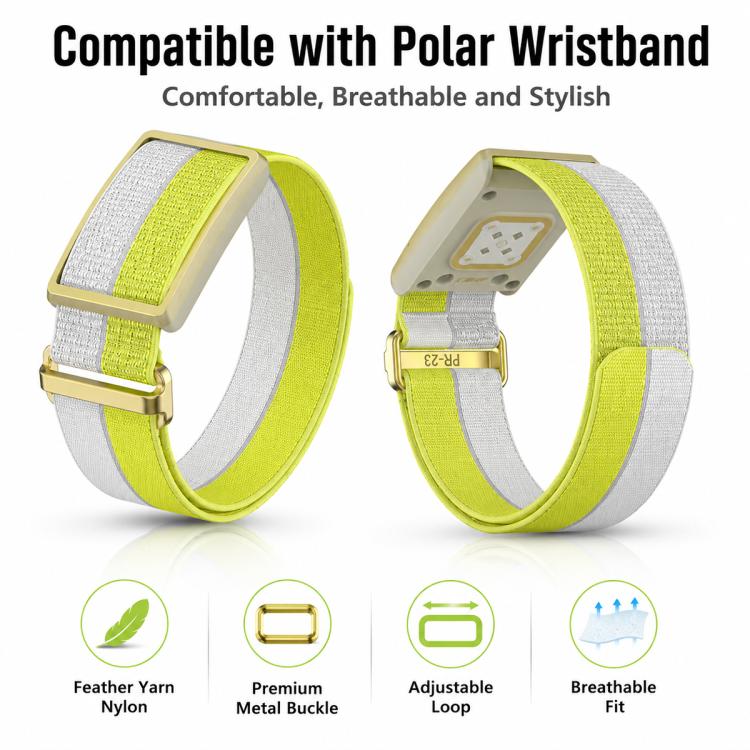 For Polar Loop xDfind Metal Square Buckle Feather Yarn Breathable Nylon Loop Watch Band, S Wrist Circumference 135–170 mm, L Wrist Circumference 170-235mm