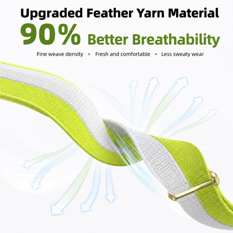 For Polar Loop xDfind Metal Square Buckle Feather Yarn Breathable Nylon Loop Watch Band, S Wrist Circumference 135–170 mm, L Wrist Circumference 170-235mm