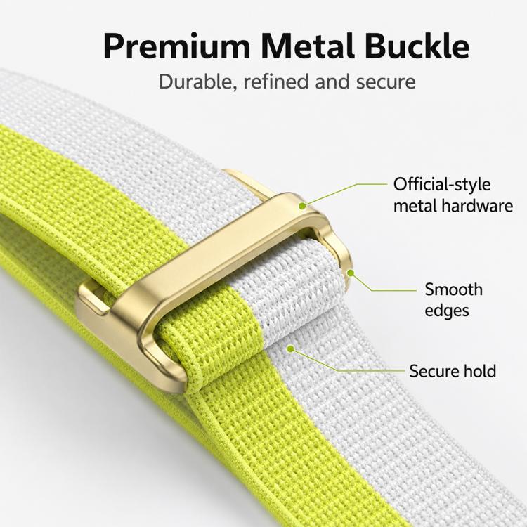 For Polar Loop xDfind Metal Square Buckle Feather Yarn Breathable Nylon Loop Watch Band, S Wrist Circumference 135–170 mm, L Wrist Circumference 170-235mm