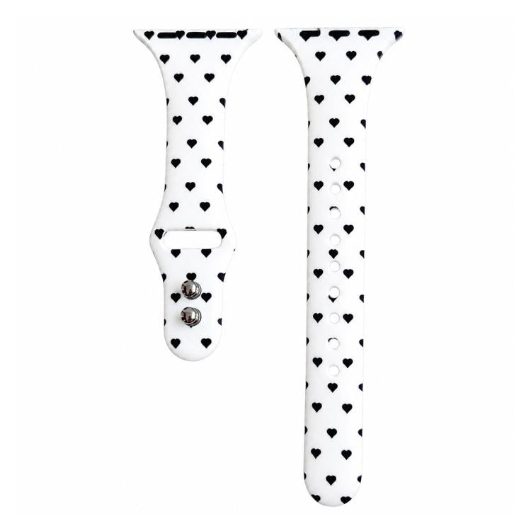 Slim Printed Reverse Buckle Silicone Watch Band, For Apple Watch 46mm / 49mm / 45mm / 44mm, For Apple Watch 42mm / 41mm / 40mm / 38mm