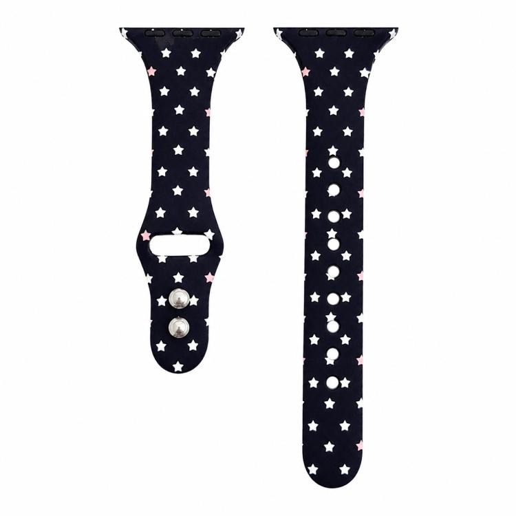 Slim Printed Reverse Buckle Silicone Watch Band, For Apple Watch 46mm / 49mm / 45mm / 44mm, For Apple Watch 42mm / 41mm / 40mm / 38mm