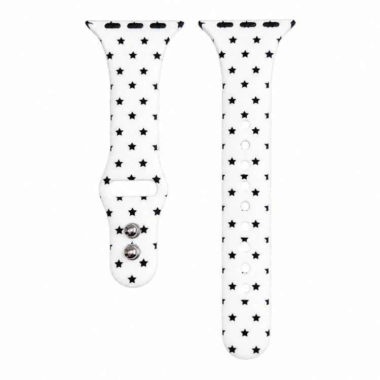 Slim Printed Reverse Buckle Silicone Watch Band, For Apple Watch 46mm / 49mm / 45mm / 44mm, For Apple Watch 42mm / 41mm / 40mm / 38mm