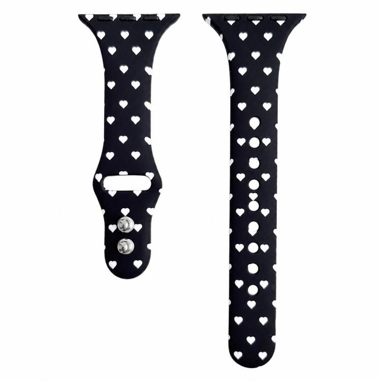Slim Printed Reverse Buckle Silicone Watch Band, For Apple Watch 46mm / 49mm / 45mm / 44mm, For Apple Watch 42mm / 41mm / 40mm / 38mm