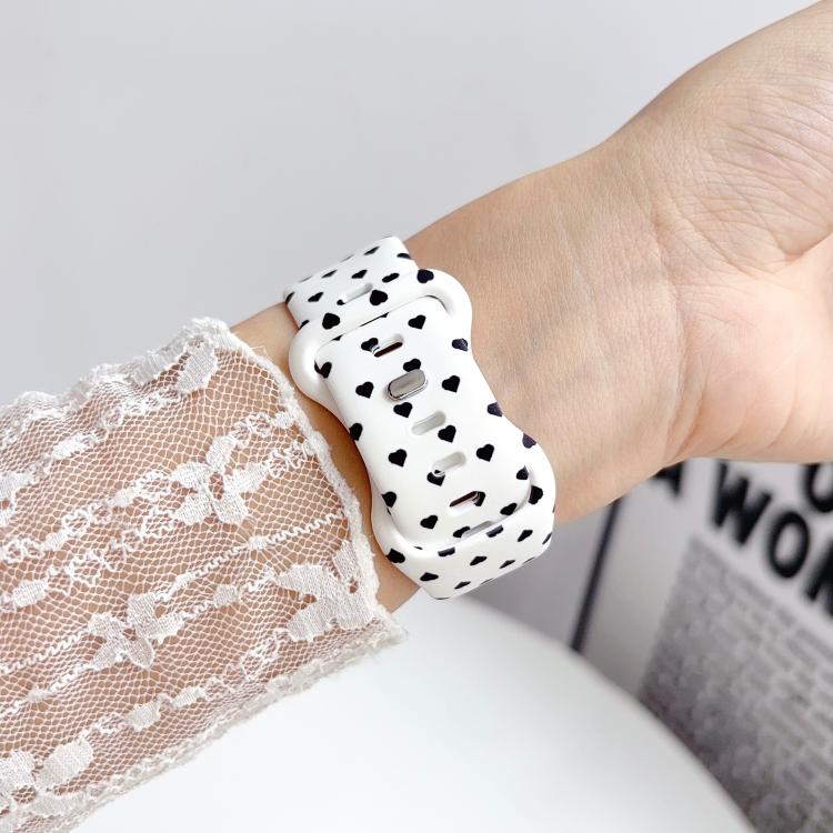 Printed Reverse Buckle Silicone Watch Band, For Apple Watch 46mm / 49mm / 45mm / 44mm, For Apple Watch 42mm / 41mm / 40mm / 38mm