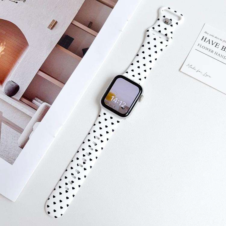 Printed Reverse Buckle Silicone Watch Band, For Apple Watch 46mm / 49mm / 45mm / 44mm, For Apple Watch 42mm / 41mm / 40mm / 38mm