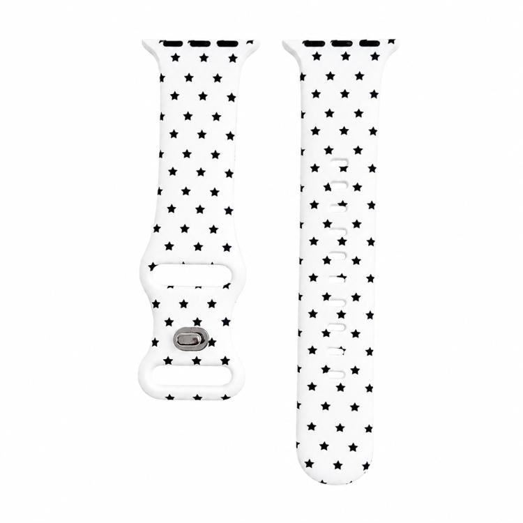 Printed Reverse Buckle Silicone Watch Band, For Apple Watch 46mm / 49mm / 45mm / 44mm, For Apple Watch 42mm / 41mm / 40mm / 38mm
