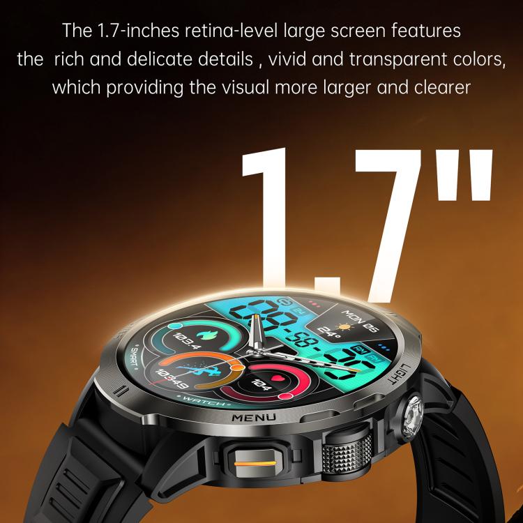KT92 1.7-inch TFT Display 3ATM Smart Watch with Roller Control & 1000mAh Battery