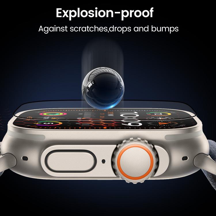 Easy Install Box Dust-Free Screen-printed Tempered Glass Film, For Apple Watch Series 6 / 5 / 4 / SE 44mm, For Apple Watch Series 6 / 5 / 4 / SE 40mm, For Apple Watch Series 11 / 10 46mm, For Apple Watch Series 11 / 10 42mm                             ...