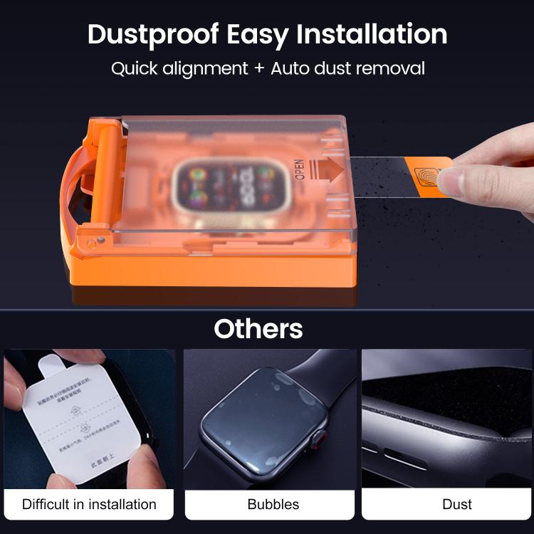 Easy Install Box Dust-Free Screen-printed Tempered Glass Film, For Apple Watch Series 6 / 5 / 4 / SE 44mm, For Apple Watch Series 6 / 5 / 4 / SE 40mm, For Apple Watch Series 11 / 10 46mm, For Apple Watch Series 11 / 10 42mm                             ...