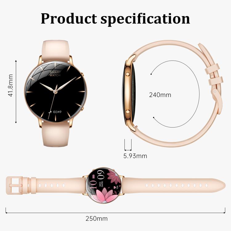 M201 1.32-inch Ultra-thin Curved Screen Women Smart Watch with Flashlight & IP68