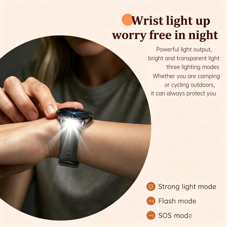 M201 1.32-inch Ultra-thin Curved Screen Women Smart Watch with Flashlight & IP68