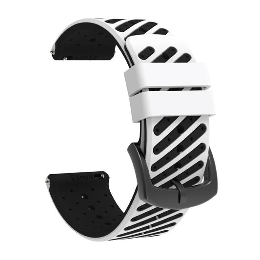 Twill Texture Breathable Two Color Silicone Watch Band, 24mm
