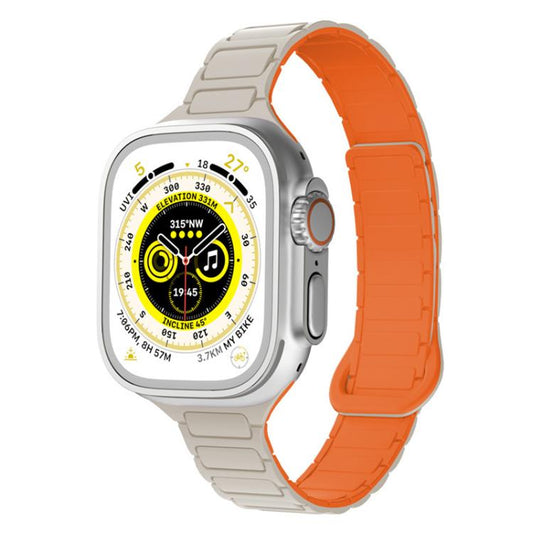 xDfind Three Beads Magnetic Silicone Watch Band, For Apple Watch 42 / 44 / 45 / 46 / 49mm, For Apple Watch 38 / 40 / 41 / S11 42mm