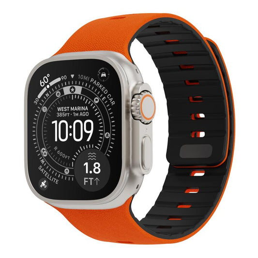 Sunray Textured Nail Clasp Magnetic Silicone Watch Band, For Apple Watch 46mm / 49mm / 45mm / 44mm, For Apple Watch 42mm / 41mm / 40mm / 38mm