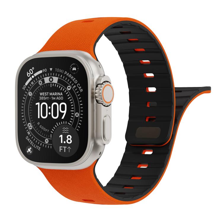 Sunray Textured Nail Clasp Magnetic Silicone Watch Band, For Apple Watch 46mm / 49mm / 45mm / 44mm, For Apple Watch 42mm / 41mm / 40mm / 38mm