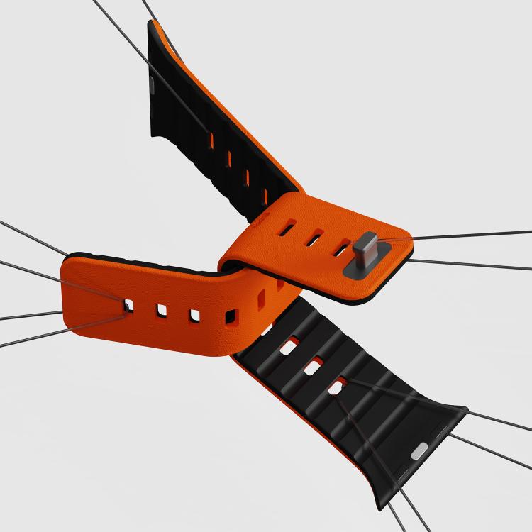 Sunray Textured Nail Clasp Magnetic Silicone Watch Band, For Apple Watch 46mm / 49mm / 45mm / 44mm, For Apple Watch 42mm / 41mm / 40mm / 38mm