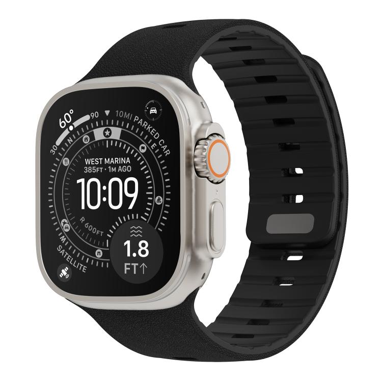 Sunray Textured Nail Clasp Magnetic Silicone Watch Band, For Apple Watch 46mm / 49mm / 45mm / 44mm, For Apple Watch 42mm / 41mm / 40mm / 38mm