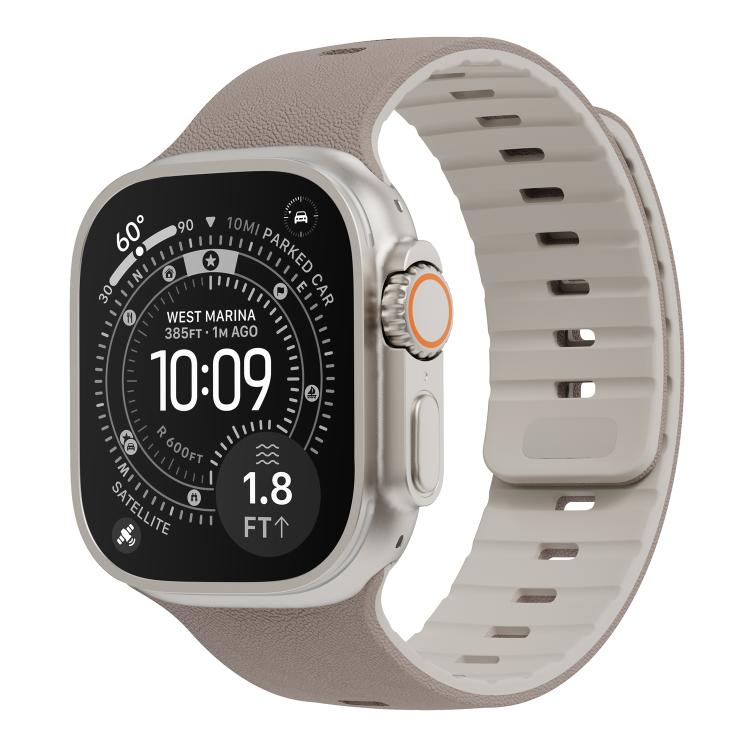 Sunray Textured Nail Clasp Magnetic Silicone Watch Band, For Apple Watch 46mm / 49mm / 45mm / 44mm, For Apple Watch 42mm / 41mm / 40mm / 38mm