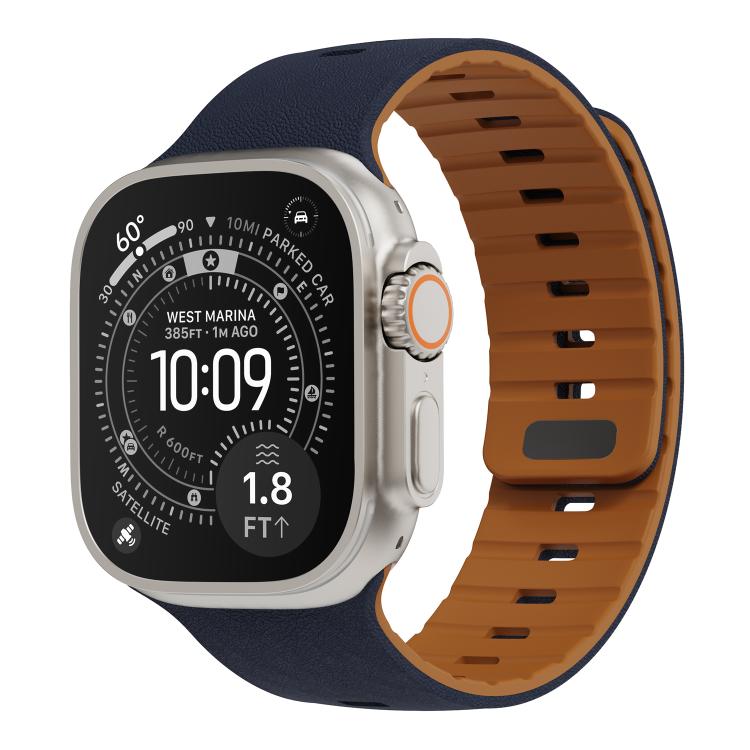 Sunray Textured Nail Clasp Magnetic Silicone Watch Band, For Apple Watch 46mm / 49mm / 45mm / 44mm, For Apple Watch 42mm / 41mm / 40mm / 38mm