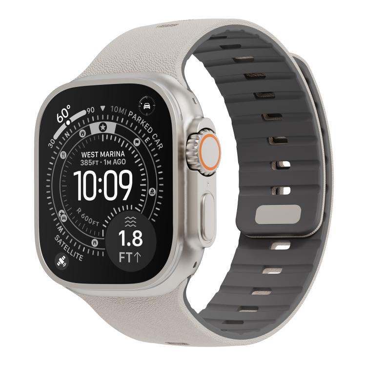 Sunray Textured Nail Clasp Magnetic Silicone Watch Band, For Apple Watch 46mm / 49mm / 45mm / 44mm, For Apple Watch 42mm / 41mm / 40mm / 38mm
