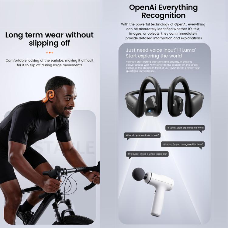 E12 Smart AI Headphones with 8MP HD Camera, Video Recording, Al Smart Voice Assistant