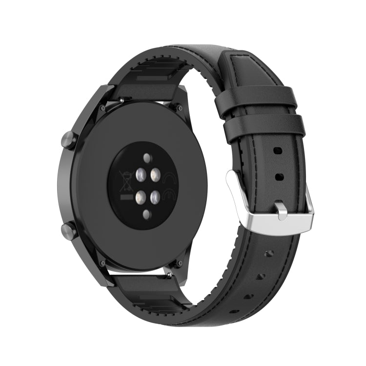22mm Silicone Leather Replacement Strap Watchband for Huawei Watch GT 2 46mm, For Huawei Watch GT 2 46mm
