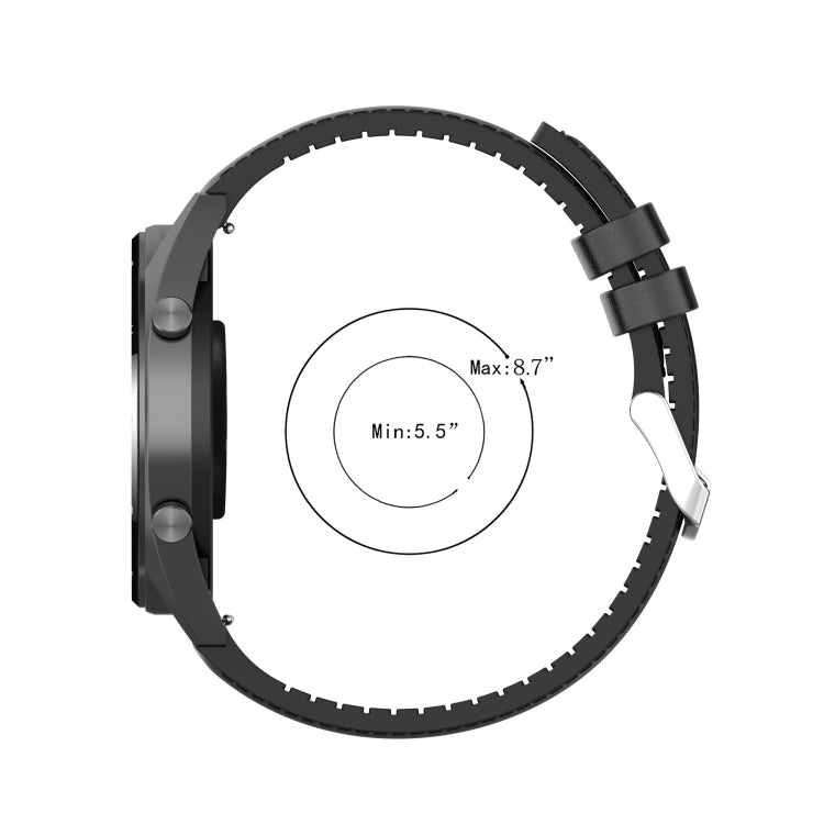 22mm Silicone Leather Replacement Strap Watchband for Huawei Watch GT 2 46mm, For Huawei Watch GT 2 46mm