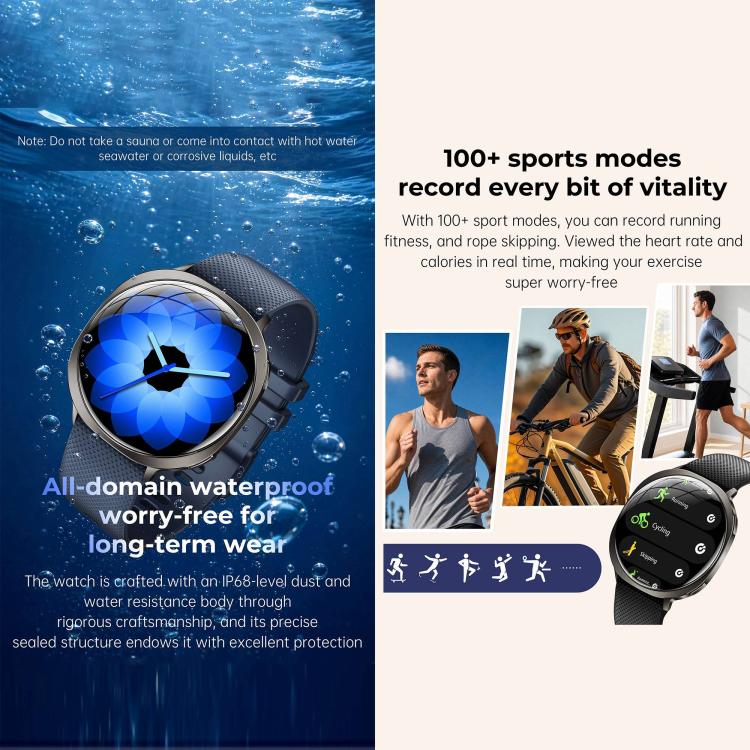 M301 Smart Watch, 1.32 inch AMOLED Screen, Heart Rate, Blood Oxygen, Blood Pressure, Women Health, Voice Assistant